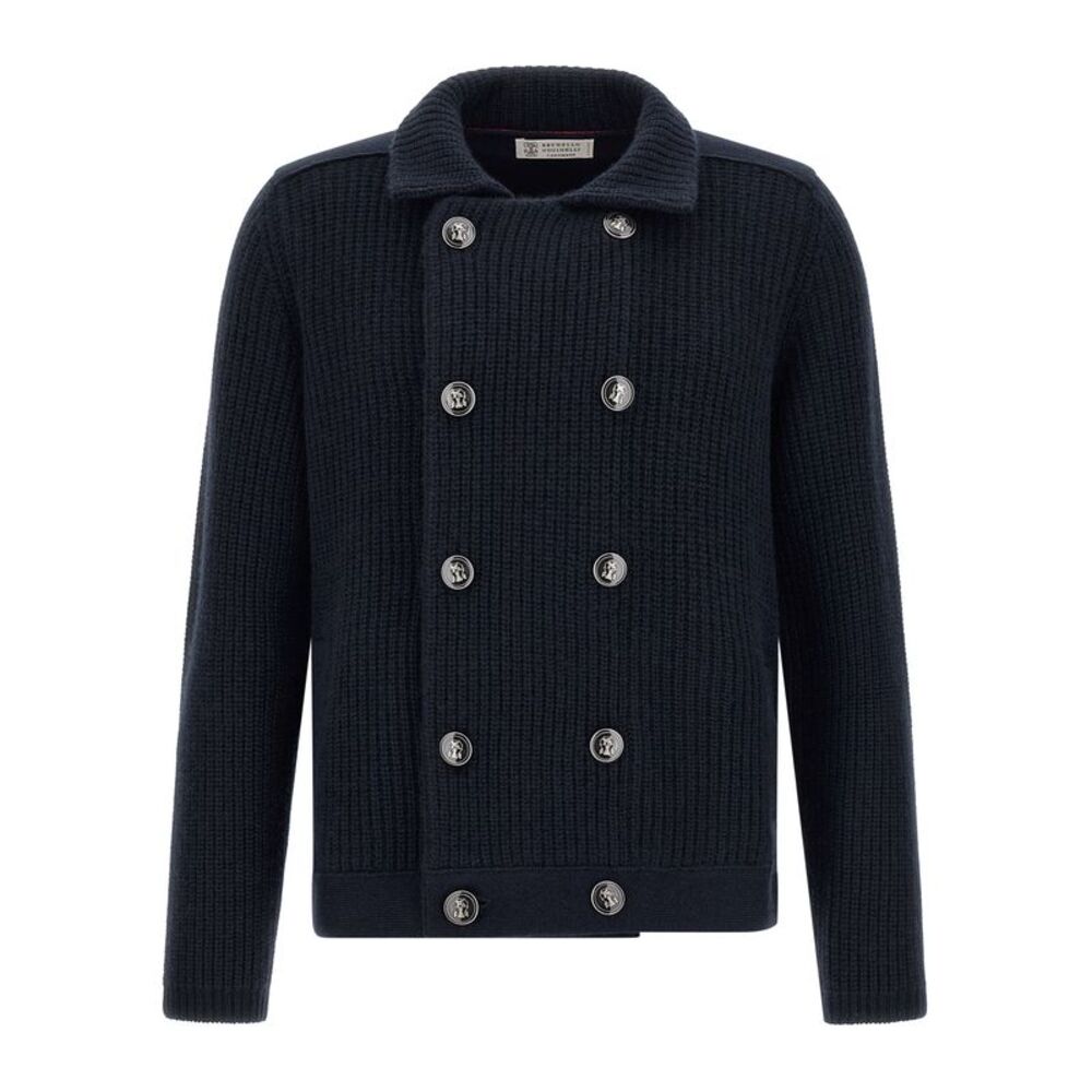 Brunello Cucinelli Blue Cashmere Men's Cardigan